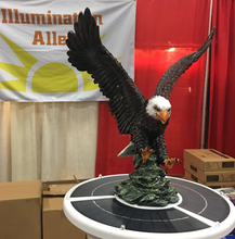 Load image into Gallery viewer, Flying Bald Eagle and Solar Flagpole Light Triple Topper