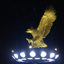 Load image into Gallery viewer, Gold Flying Bald Eagle and Solar Flagpole Light Triple Topper