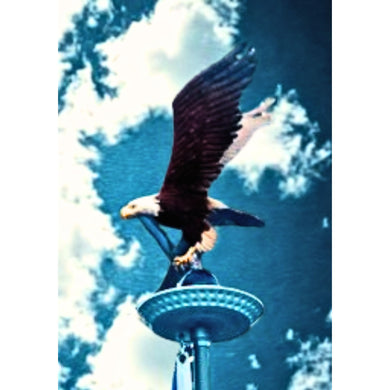 XXL Bald Eagle Finial and Magnum Solar Flagpole Light Kit