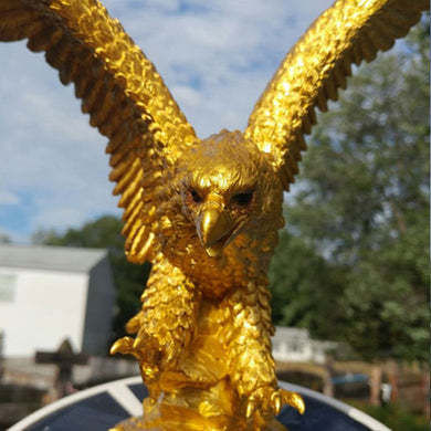 Gold Flying Bald Eagle Flagpole Topper