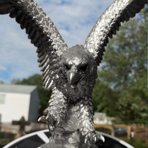 Silver Flying Bald Eagle Flagpole Topper