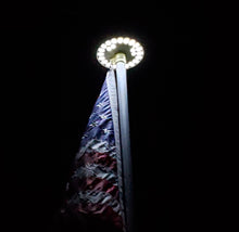 Load image into Gallery viewer, Gold Flying Bald Eagle and Ultra Bright Top Solar Flagpole Light