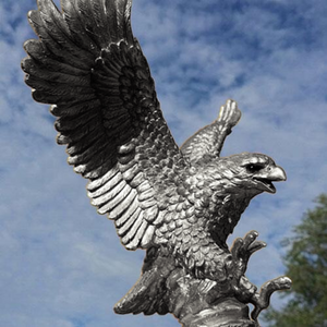 Silver Flying Bald Eagle Flagpole Topper