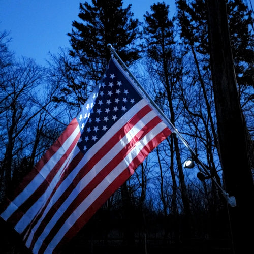 Mounted Flagpole Kit with Solar Flagpole Light