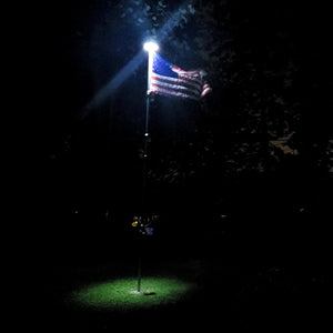 Gold Flying Bald Eagle and Solar Flagpole Light Triple Topper